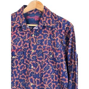 Wrangler 20X Women's Size L 100% Cotton Paisley Pearl Snap Western Cowboy Rodeo‎